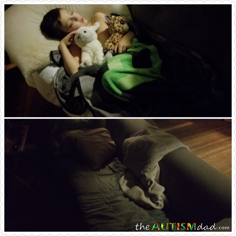 I’m sleeping on our dilapidated couch tonight