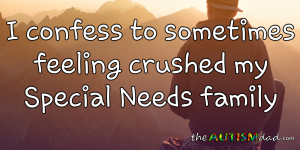 Read more about the article I confess to sometimes feeling crushed by my #SpecialNeeds family