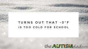 Read more about the article Turns out that -3°F is too cold for school