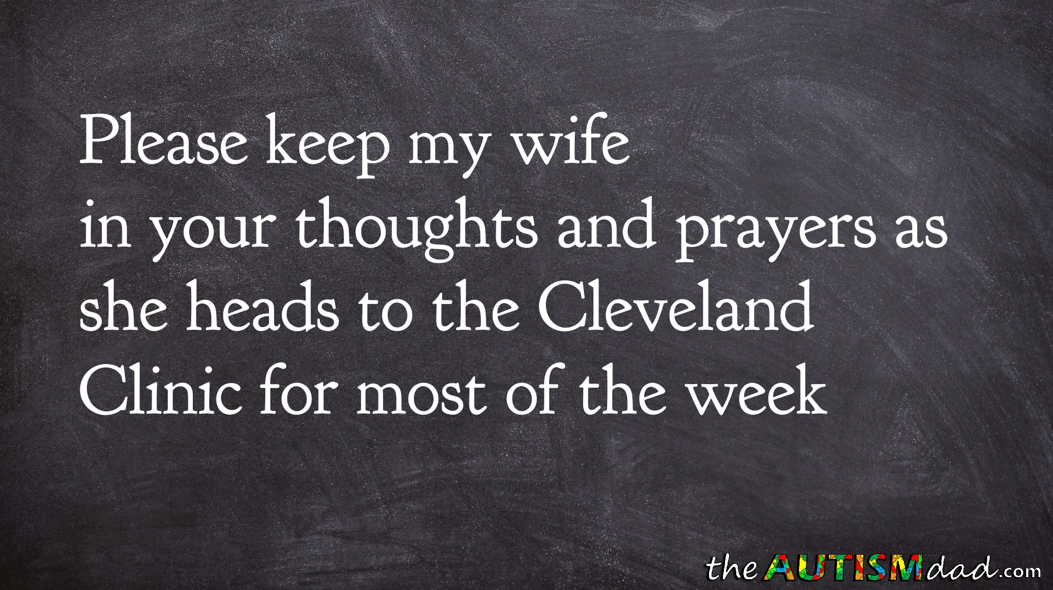 Read more about the article Please keep my wife in your thoughts and prayers as she heads to the @ClevelandClinic for most of the week