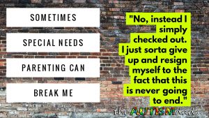 Read more about the article Sometimes #SpecialNeeds parenting can break me